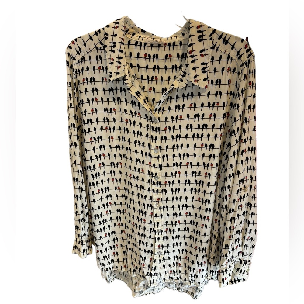 Jane and Delancey‎ Women’s Birds on a Wire Button Down Shirt Size 2X